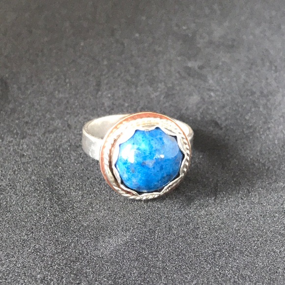 Bohemian Denim lapis sterling and bronze ring - Picture 1 of 3